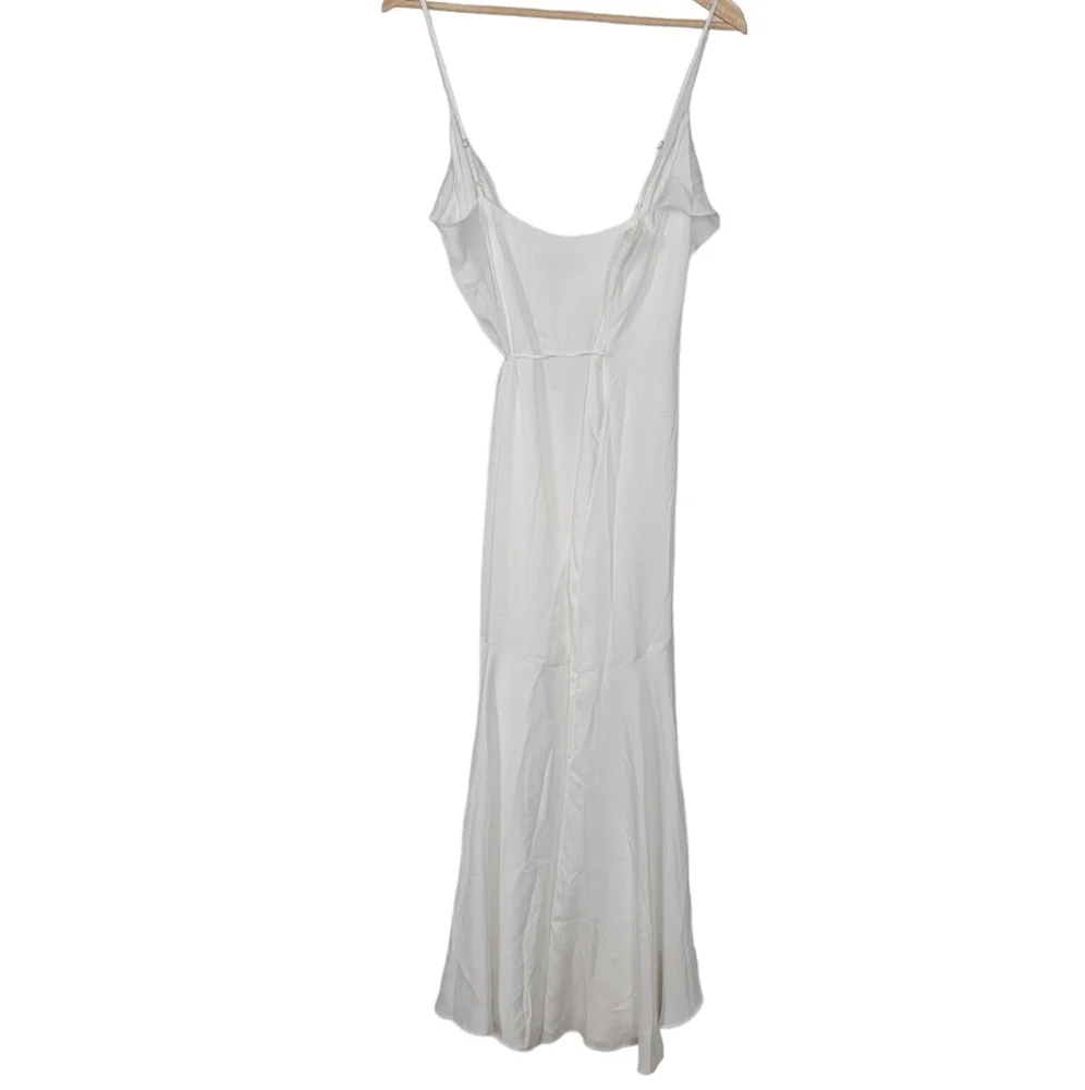 Shona Joy Luxe Bias Frill Wrap Dress Ruffle Trim Ivory New With Tags Size 6_3